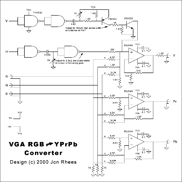 rgb to vga converter circuit diagram