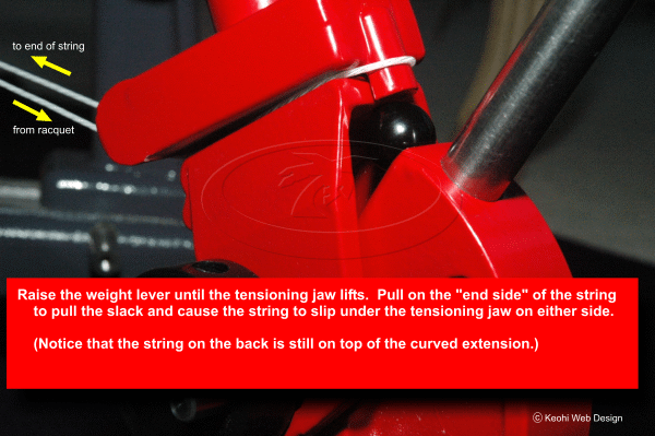 Applying tension to the string